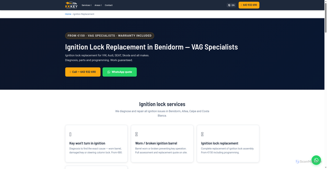 Security scan screenshot of https://kkkey-es.pages.dev/en/ignition-replacement/