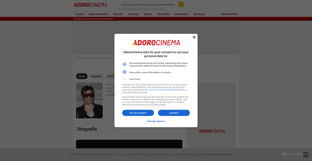 Security scan screenshot of https://www.adorocinema.com/personalidades/personalidade-987528/