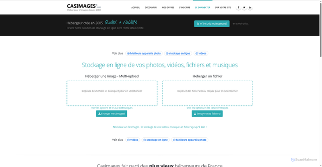 Security scan screenshot of https://casimages.com