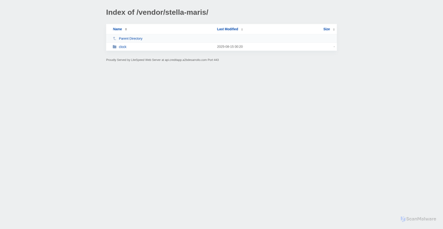 Security scan screenshot of https://api.creditapp.a2bdesarrollo.com/vendor/stella-maris
