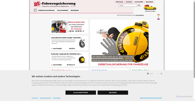 Security scan screenshot of https://parkkralle.de