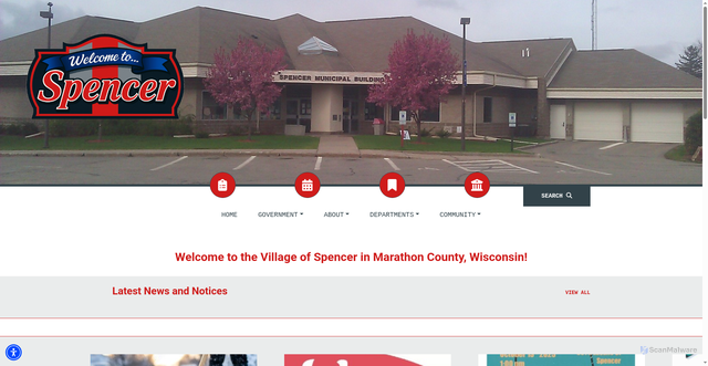 Security scan screenshot of https://villageofspencerwi.gov/