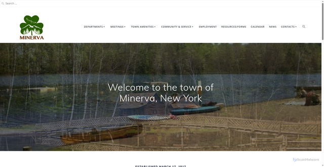 Security scan screenshot of http://townofminervany.gov/