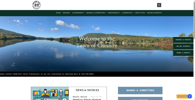 Security scan screenshot of https://cheshire-ma.gov/