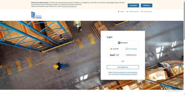 Security scan screenshot of https://www.zoll-portal.de