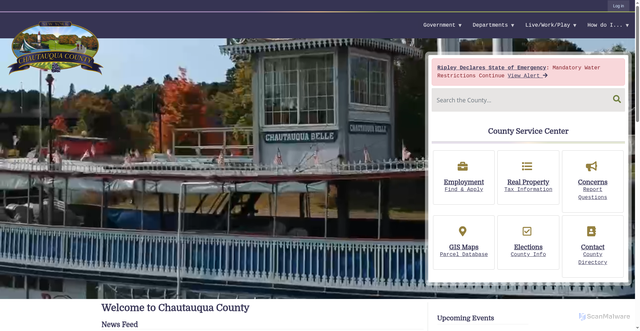 Security scan screenshot of https://chautauquacountyny.gov/