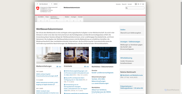 Security scan screenshot of https://www.weko.admin.ch/weko/de/home.html