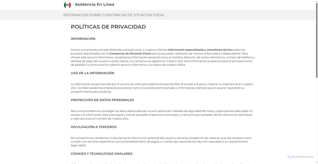 Security scan screenshot of http://msolutionsonline.site/privacidad.html