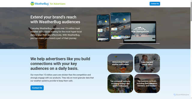 Security scan screenshot of https://ads.weatherbug.com