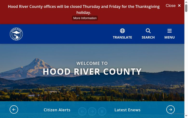 Security scan screenshot of https://www.hoodrivercounty.gov/