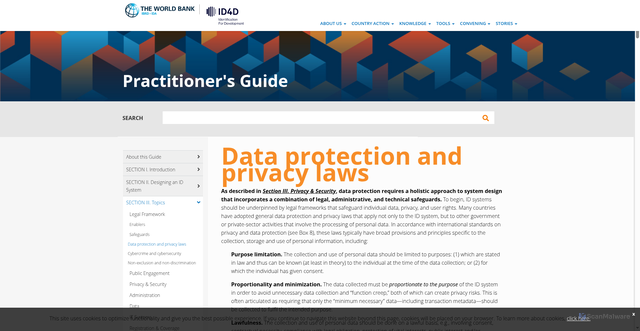 Security scan screenshot of https://id4d.worldbank.org/guide/data-protection-and-privacy-laws