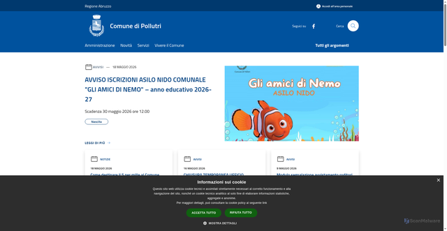 Security scan screenshot of https://www.comunedipollutri.it