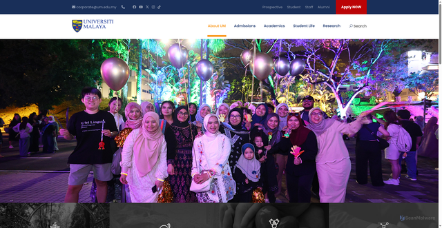 Security scan screenshot of https://www.um.edu.my