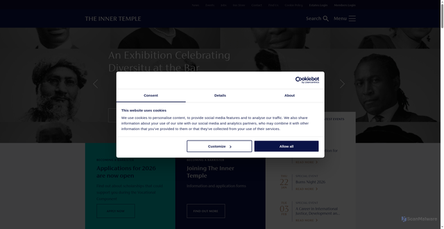 Security scan screenshot of https://www.innertemple.org.uk/