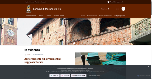 Security scan screenshot of https://www.comune.moranosulpo.al.it/it-it/home
