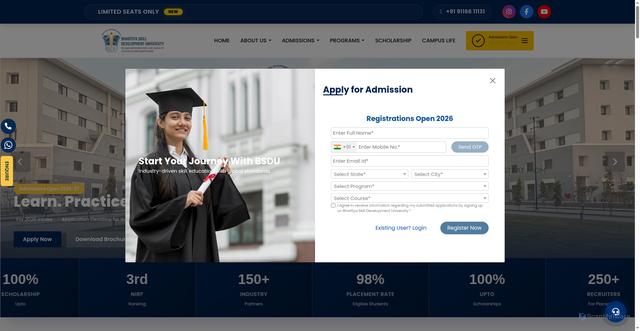 Security scan screenshot of http://bsduadmission.com/