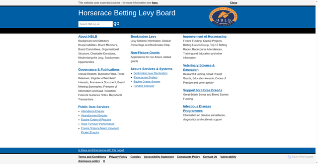 Security scan screenshot of https://www.hblb.org.uk/