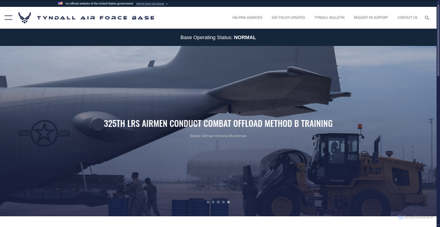 Security scan screenshot of https://www.tyndall.af.mil/