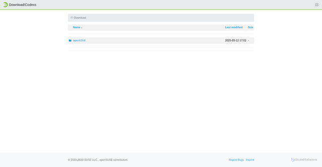 Security scan screenshot of https://codecs.opensuse.org