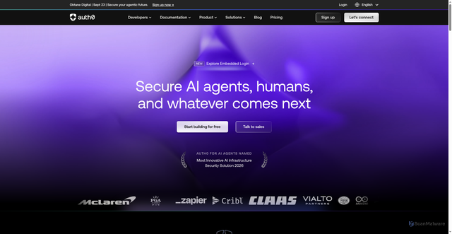Security scan screenshot of https://gonitro-prod.eu.auth0.com