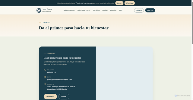 Security scan screenshot of https://juanflorespsi.pages.dev/contacto/