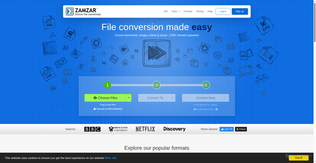 Security scan screenshot of https://www.zamzar.com