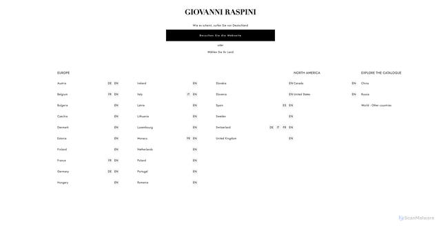 Security scan screenshot of https://www.giovanniraspini.com