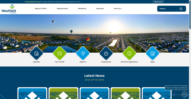 Security scan screenshot of https://westfieldin.gov/