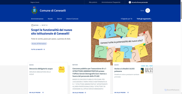 Security scan screenshot of https://www.comune.ceneselli.ro.it/