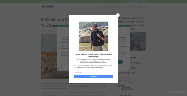 Security scan screenshot of https://www.travel-tramp.com/is-moldova-a-country/