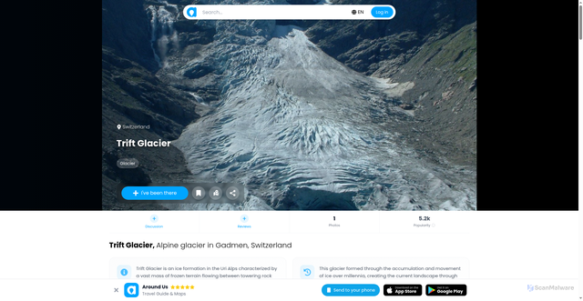 Security scan screenshot of https://aroundus.com/p/6392712-trift-glacier