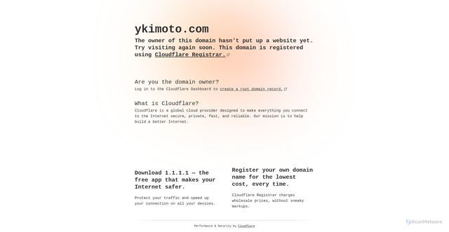 Security scan screenshot of http://ykimoto.com/