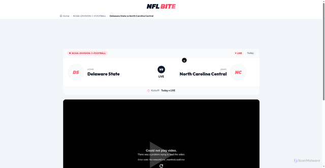 Security scan screenshot of https://webopale.info/ncaa-division-1-football/delaware-state-vs-north-carolina-central/57216