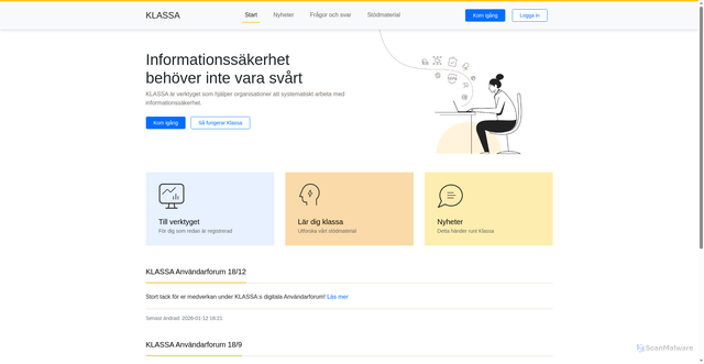 Security scan screenshot of https://klassa.skr.se/