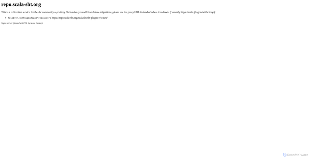 Security scan screenshot of https://repo.scala-sbt.org