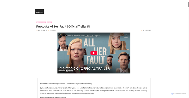 Security scan screenshot of https://dakota-fanning.net/