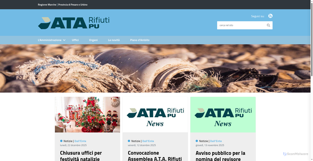 Security scan screenshot of https://www.atarifiuti.pu.it/