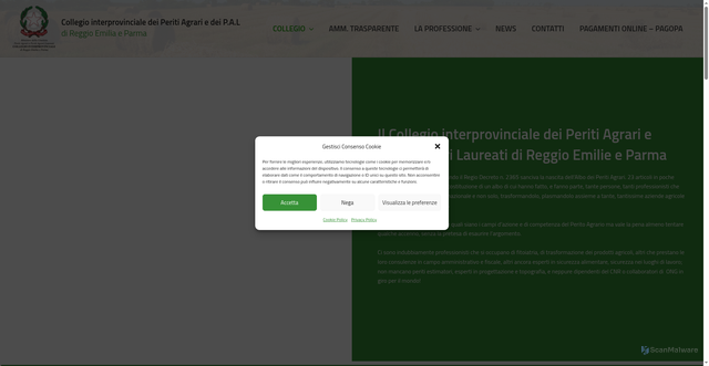 Security scan screenshot of https://www.peritiagrarire.it/