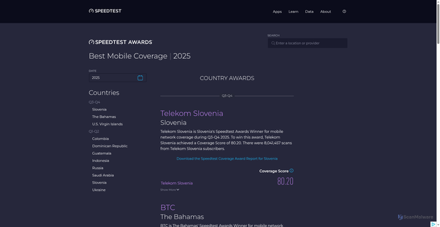 Security scan screenshot of https://hello-bea.pages.dev/awards/coverage