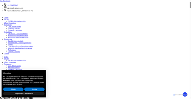 Security scan screenshot of https://www.opinuoro.it/