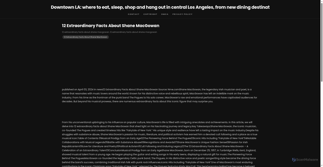 Security scan screenshot of https://ecolivingcentresitus-dptae4y6zjgw.edgeone.app/12-extraordinary-facts-about-shane-macgowan.html