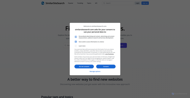 Security scan screenshot of https://www.similarsitesearch.com