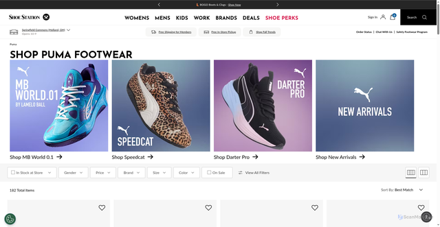 Security scan screenshot of https://www.shoestation.com/puma?srsltid=AU7gw4VHTKUm0-N7vwfNLTxrAK4hXL1ML_2cY-wf6ijpAMSB1OLw7HPu