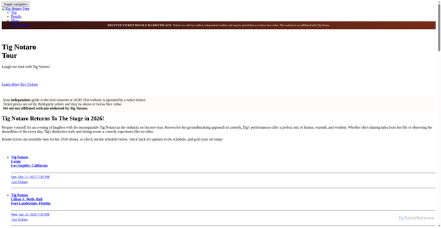 Security scan screenshot of https://www.tignotarotour.com/