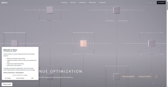 Security scan screenshot of https://piano.io