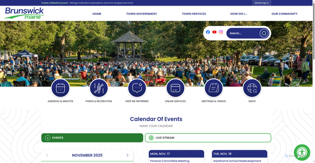 Security scan screenshot of https://brunswickme.gov/