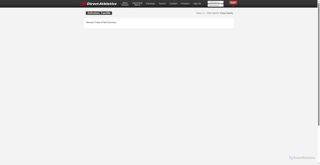 Security scan screenshot of https://directathletics.com/athletes/track/6423126.html