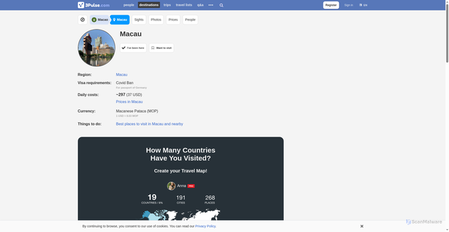 Security scan screenshot of https://3pulse.com/en/geo/macao/cities/macau