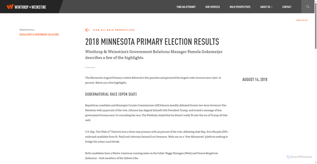 Security scan screenshot of https://winthrop.com/bold-perspectives/2018-minnesota-primary-election-results/