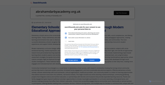 Security scan screenshot of http://www.abrahamdarbyacademy.org.uk/
